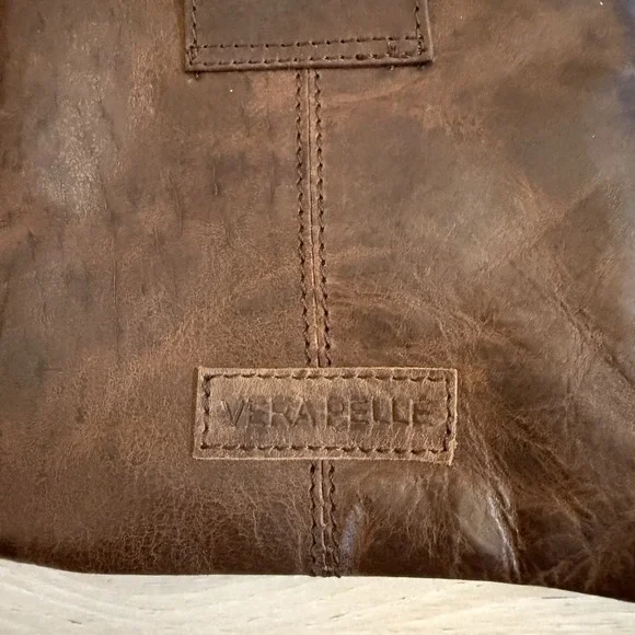 Vera‎ Pelle Leather Crossbody Bag/Wallet Brown Italy - Picture 5 of 7